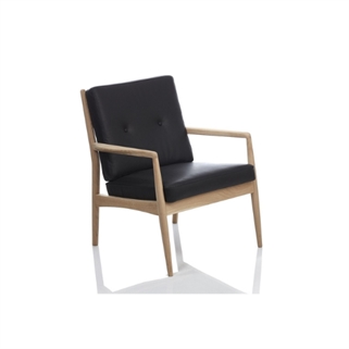 Finn Østergaard | F33 Lounge stol | Sort okselæder